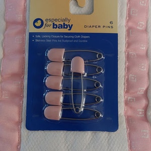 Diaper Pins for Cloth Diapers - Vintage Pink Ducks