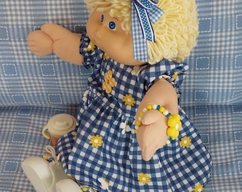 Cabbage Patch Blond Zitrone Schleifen Puppe blaue Augen