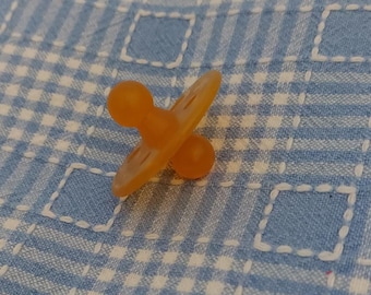 Puppen-Schnuller gelb Vintage Kunststoff zwei Nippel