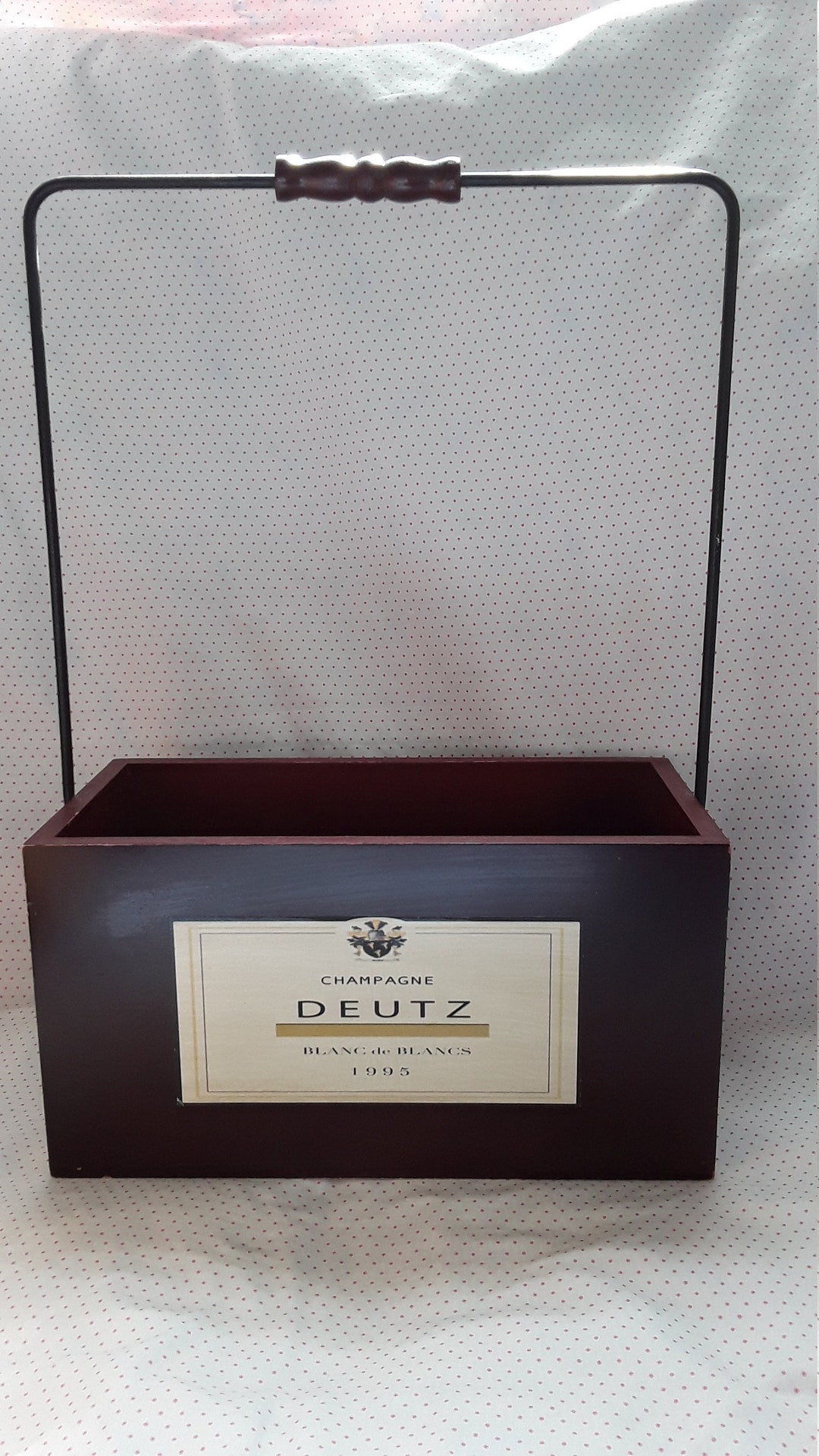 VINTAGE WINE BOX Display Storage Wood Box Metal Handle Good Etsy