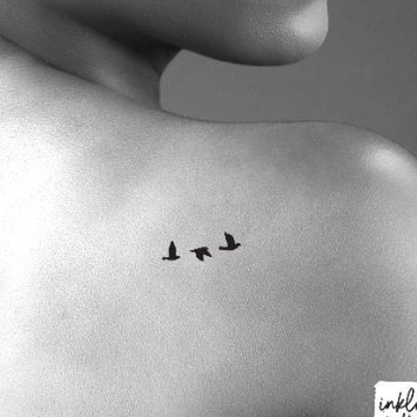 Flying Birds Temporary Tattoo, Pre-Cut