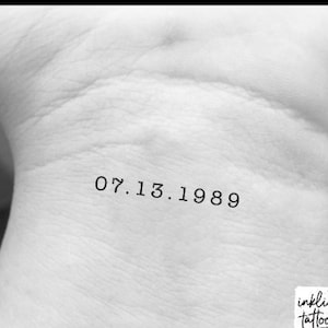 Custom Date Temporary Tattoo, Pre-Cut