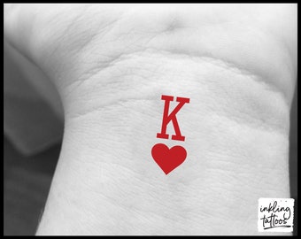 King of Hearts Temporary Tattoo, Pre-Cut