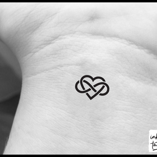 Infinity Heart Temporary Tattoo, Pre-Cut