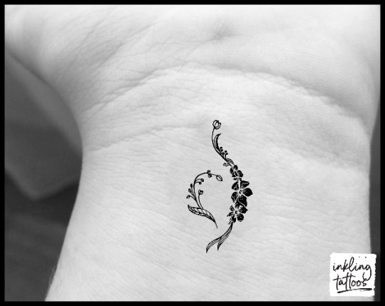 Floral NEDA Eating Disorder Recovery Temporary Tattoo, Pre-cut - Etsy Israel