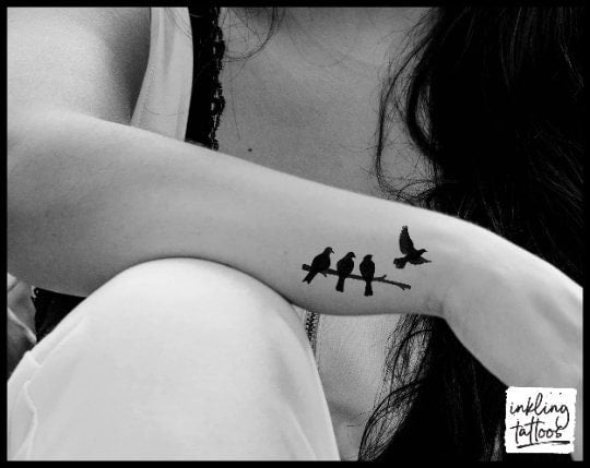 Birds on a Branch Temporary Tattoo, Pre-cut -  Hong Kong