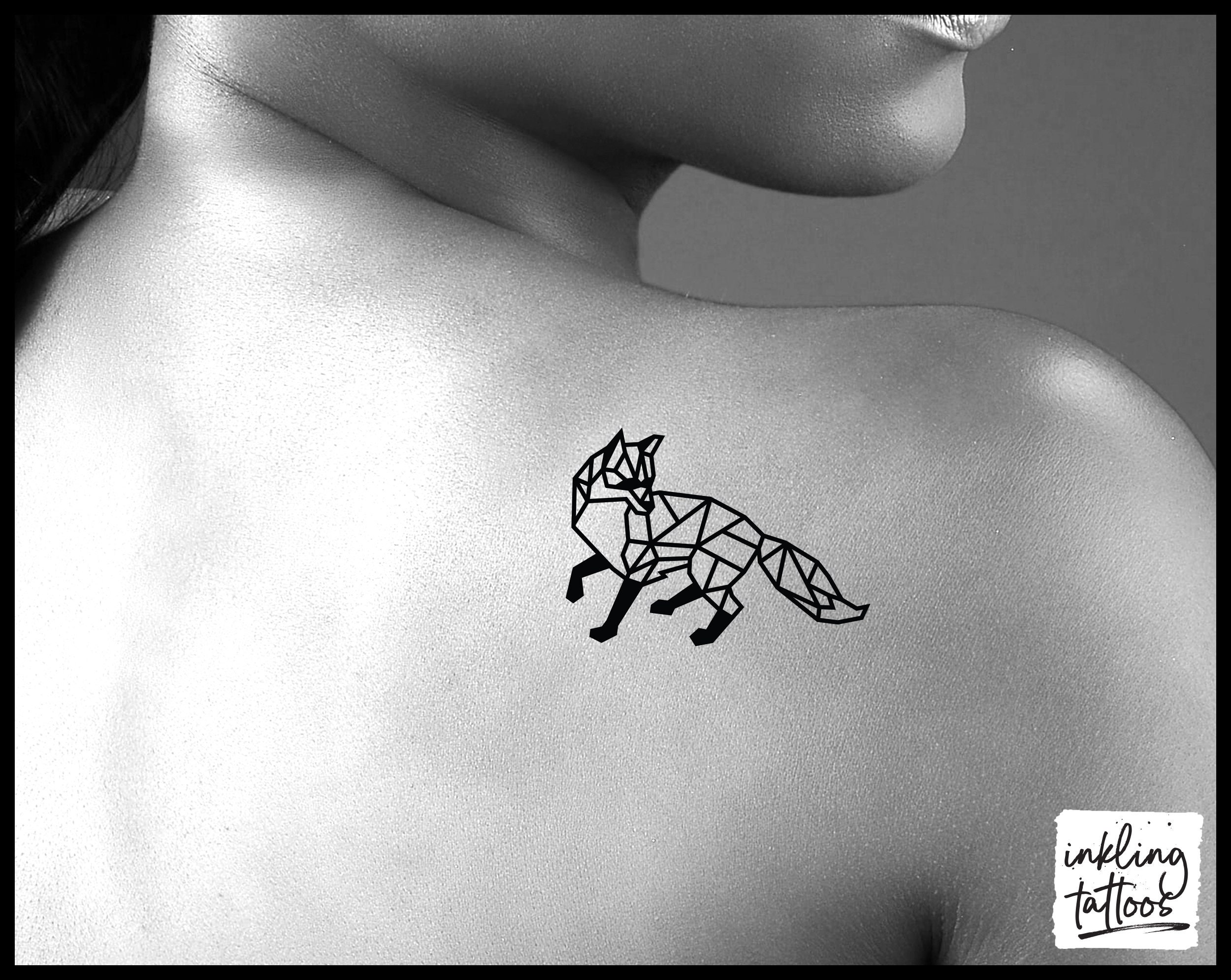 Buy Geometric Fox Temporary Tattoo Precut Online in India  Etsy