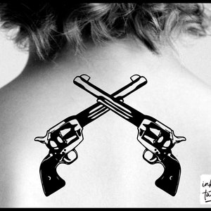 90 Crossed Revolver Tattoos Illustrations RoyaltyFree Vector Graphics   Clip Art  iStock