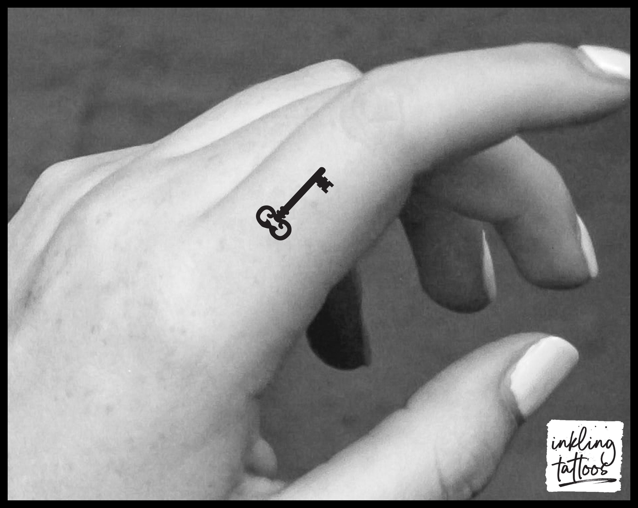 Hand-poked key tattoo - Tattoogrid.net