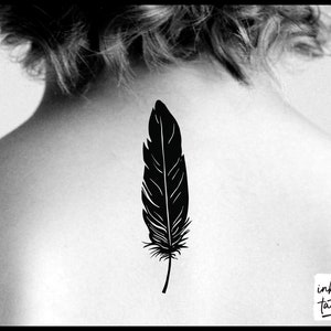 Feather Temporary Tattoo, Feather Tattoo Black Feather Tattoos Festival  Tattoo Summer Tattoo Tattoo Design, Tattoo Ideas, Tattoo Flash 