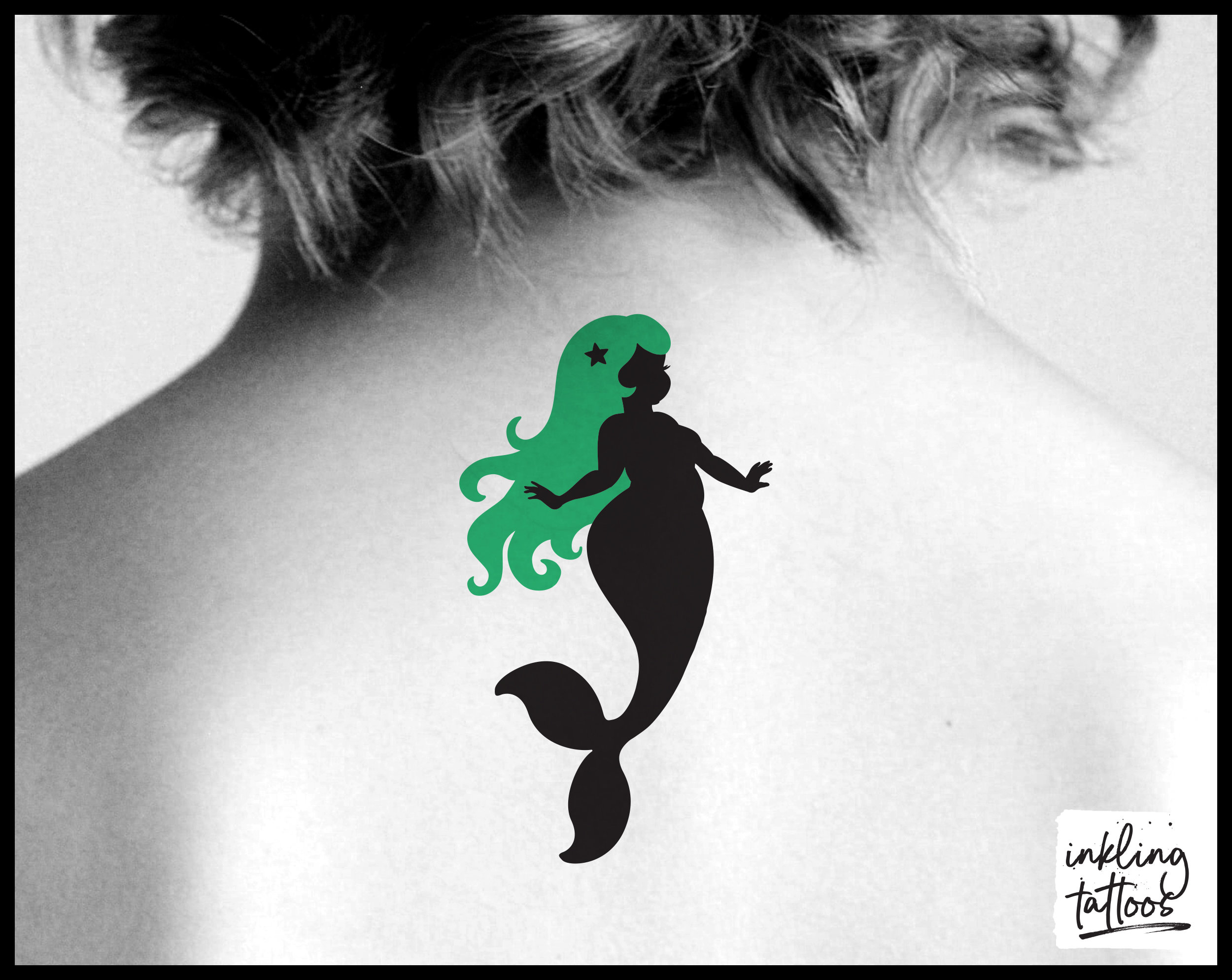 Curvy Mermaid Temporary Tattoo Pre-cut - Etsy Singapore