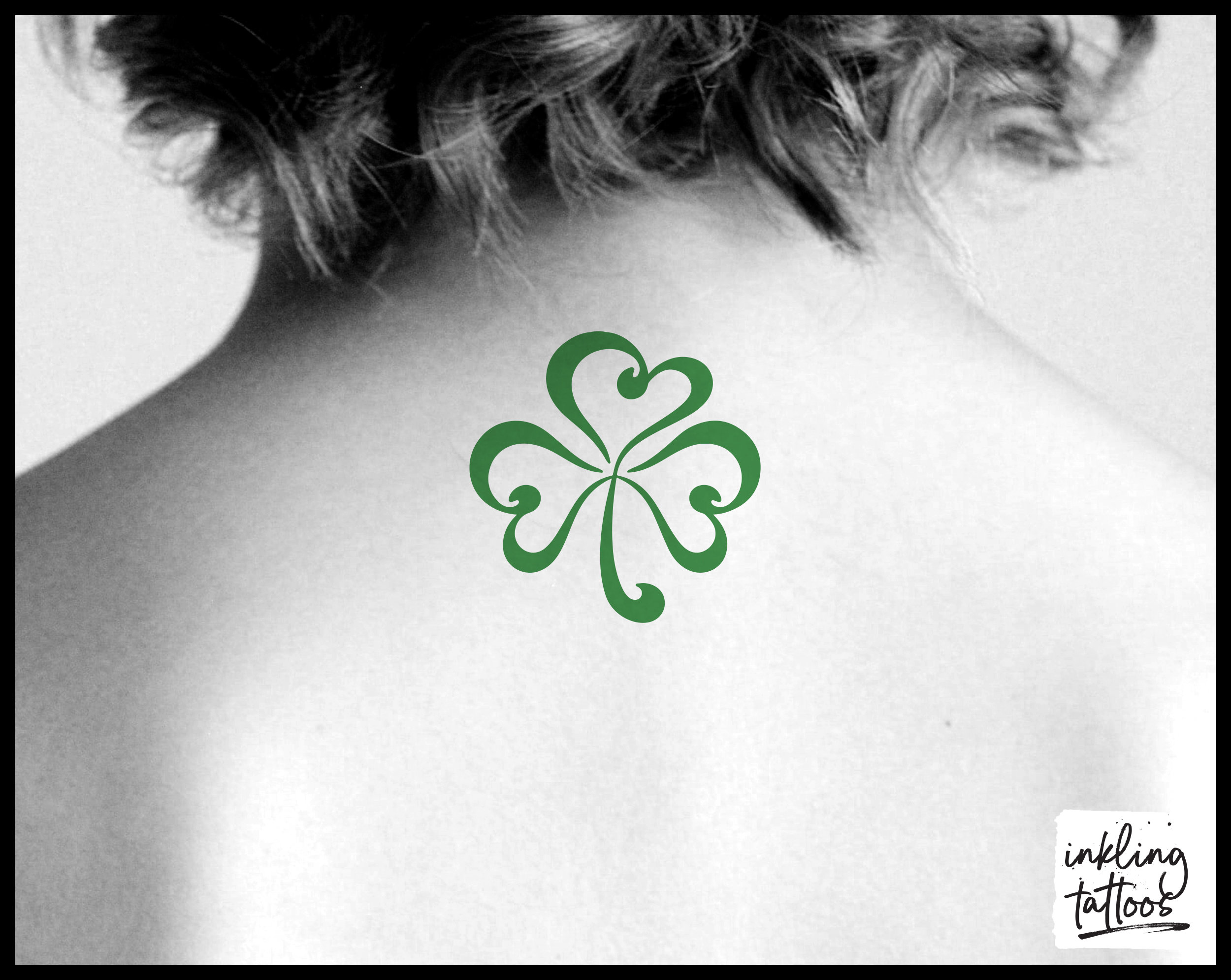 Tatouage Trefle A 4 Feuilles Femme Tatouage temporaire de trèfle bouclé pré-coupé - Etsy France