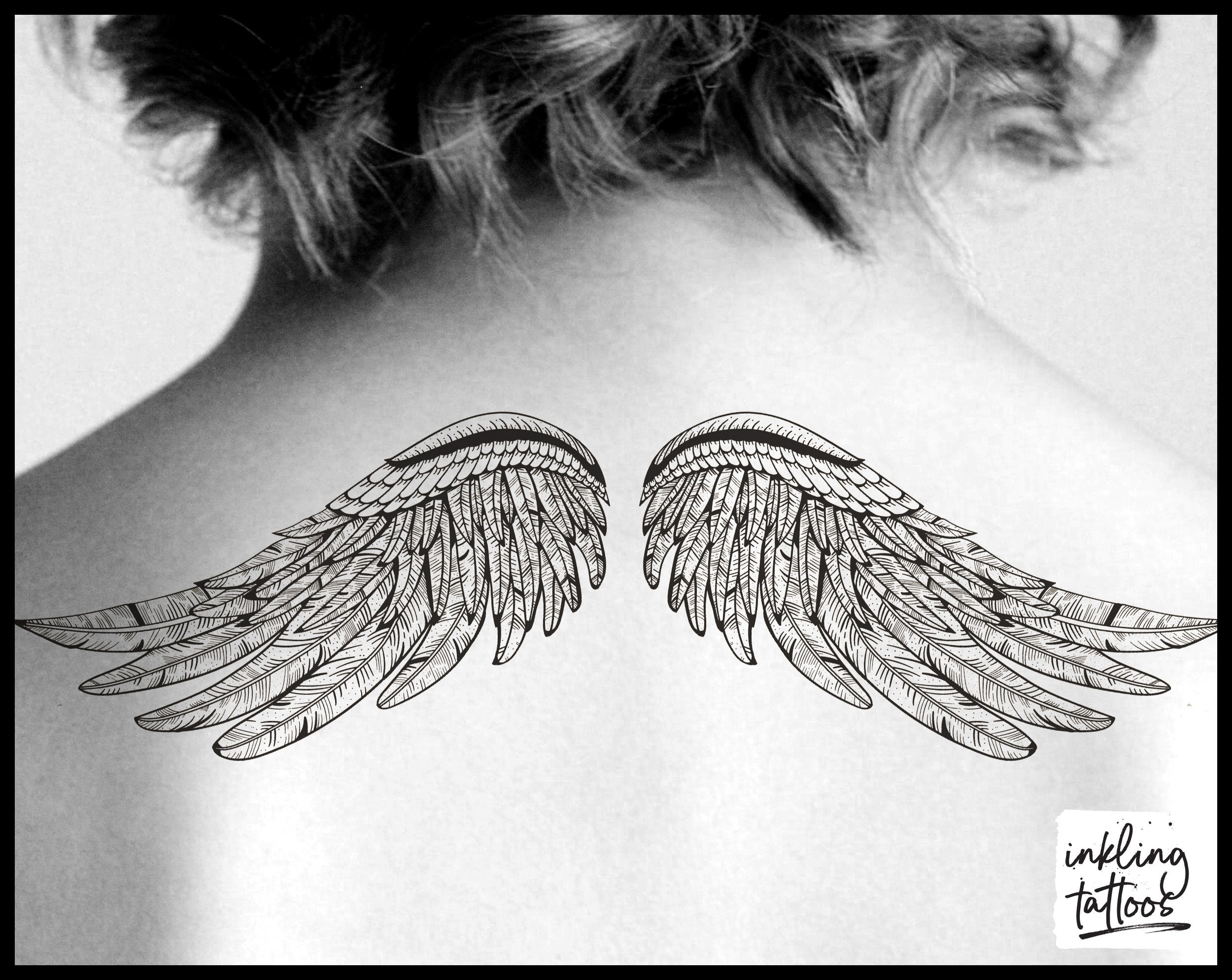Angel Wing Tattoo - Etsy Angel Wing Tattoo - Etsy