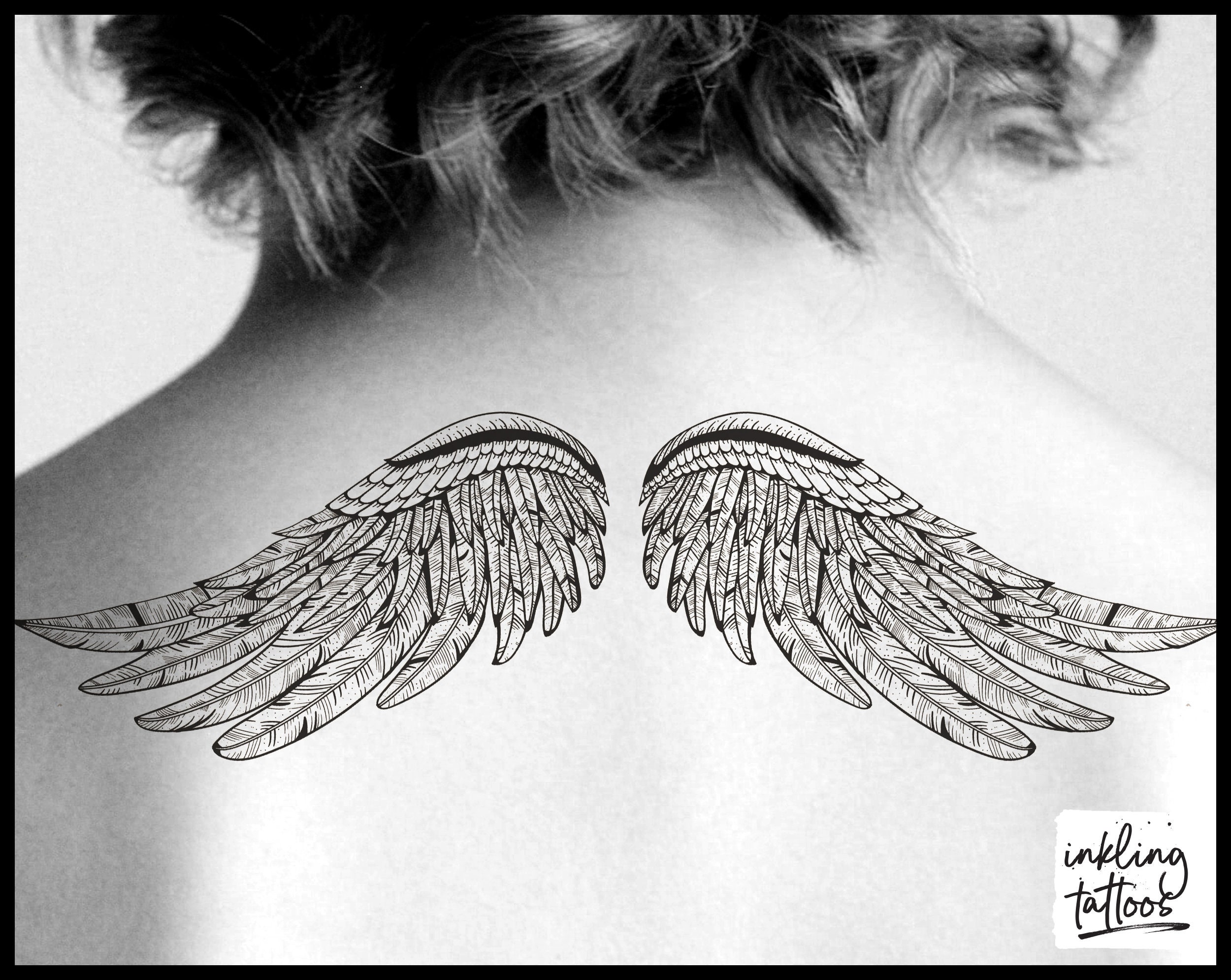 angelwings back tattoo amateur babi gel