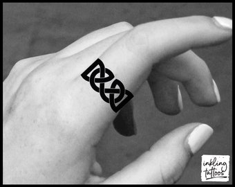 Keltischer Knoten Ring temporäres Tattoo, vorgeschnitten
