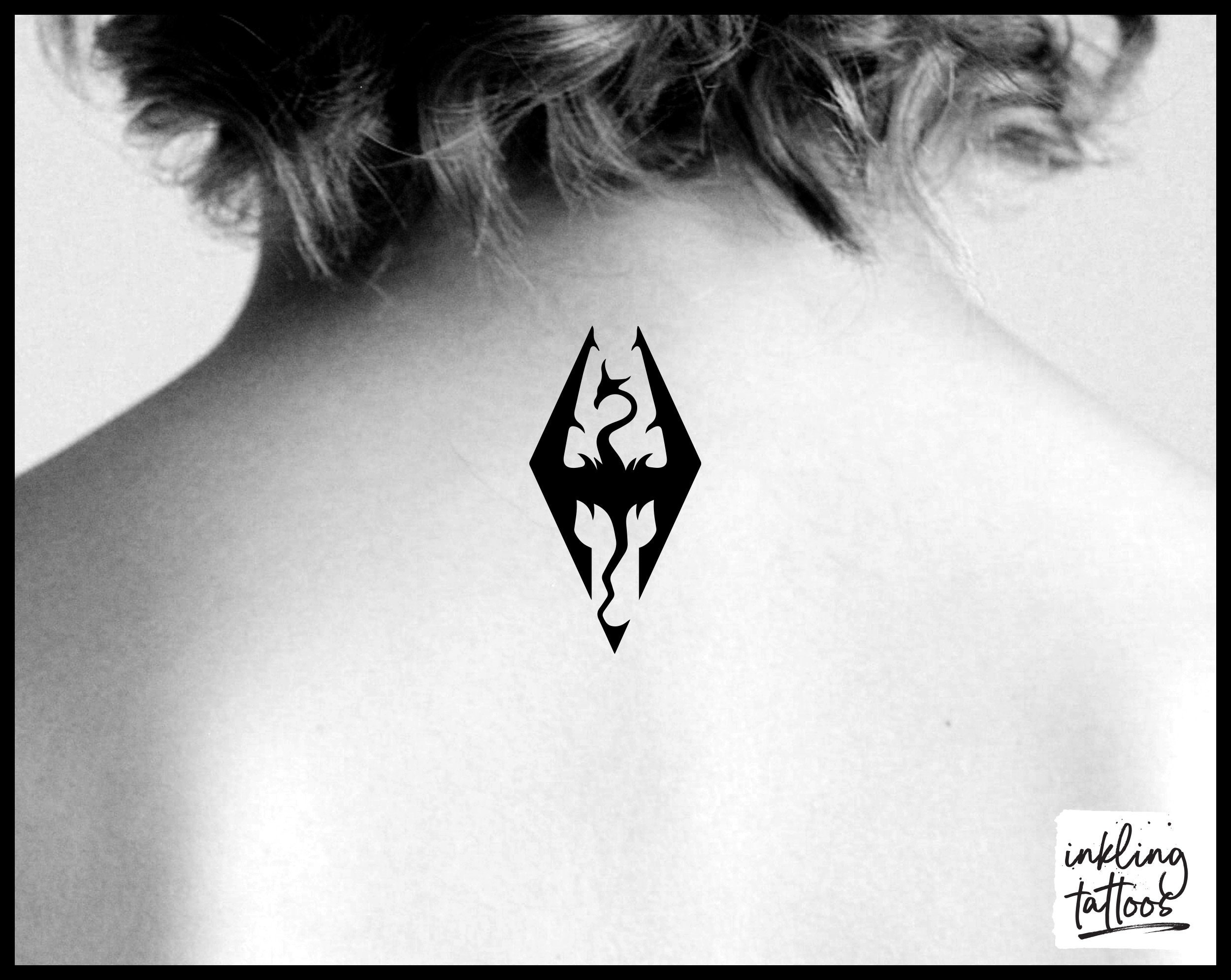 Skyrim Dragon Temporary Tattoo Pre-cut - Etsy