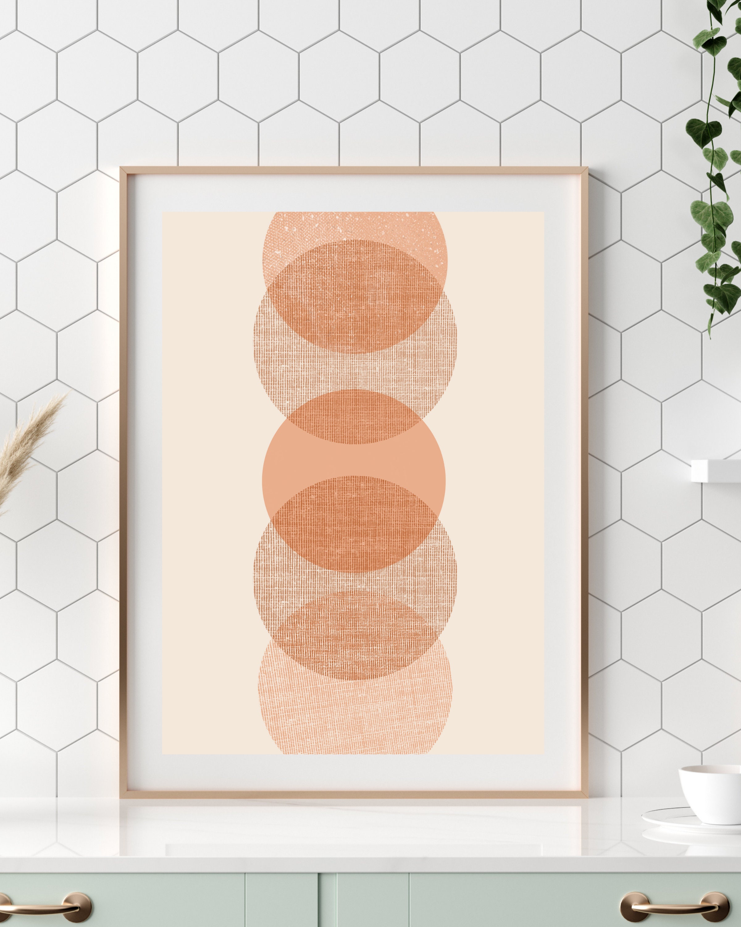 Boho Circles Circles Wall Art Digital Art Print Minimalist Etsy