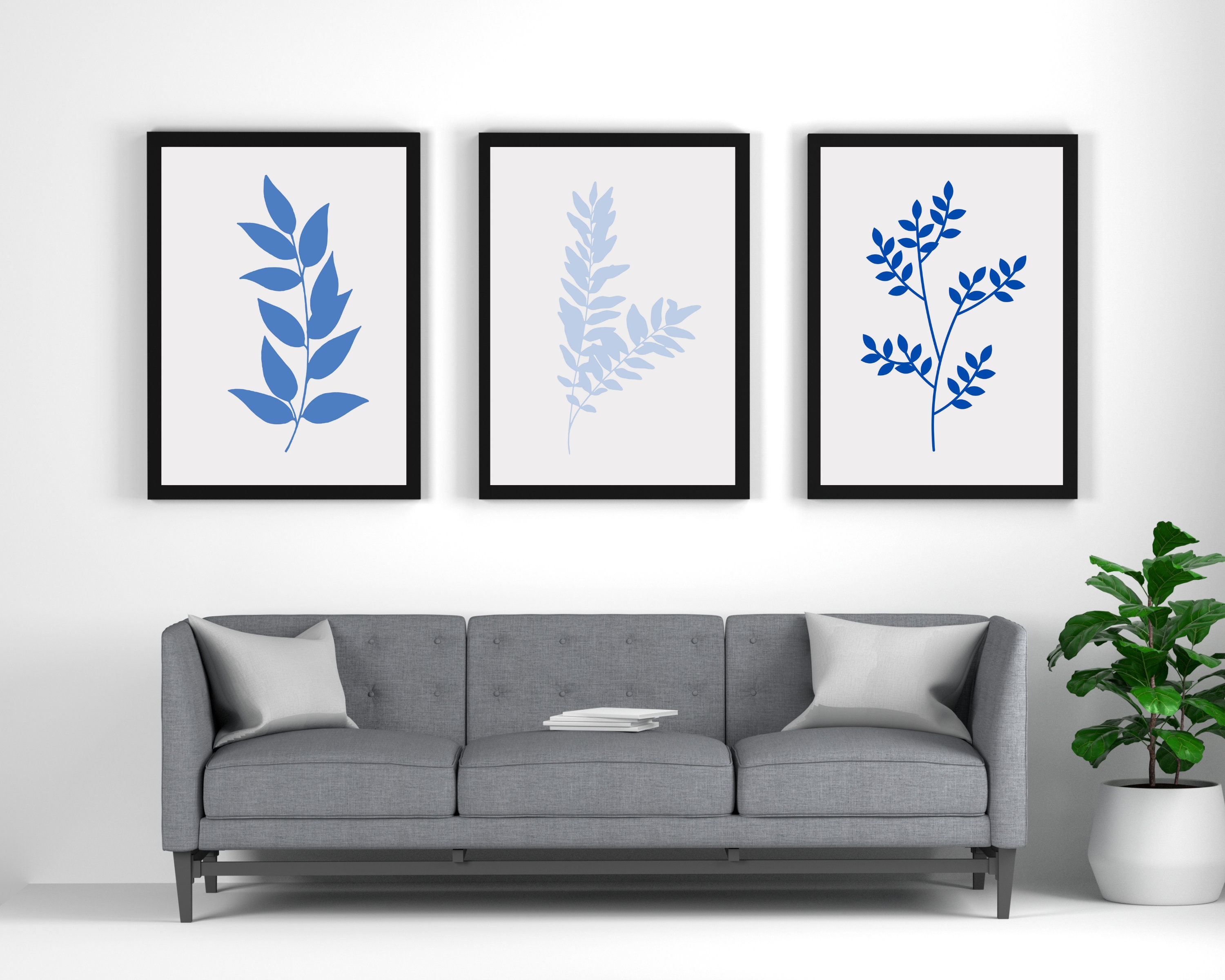 Set of 6 Blue Botanical Prints Botanical Prints set of 6 | Etsy