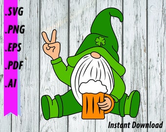 Download Beer Drinking Gnome Etsy