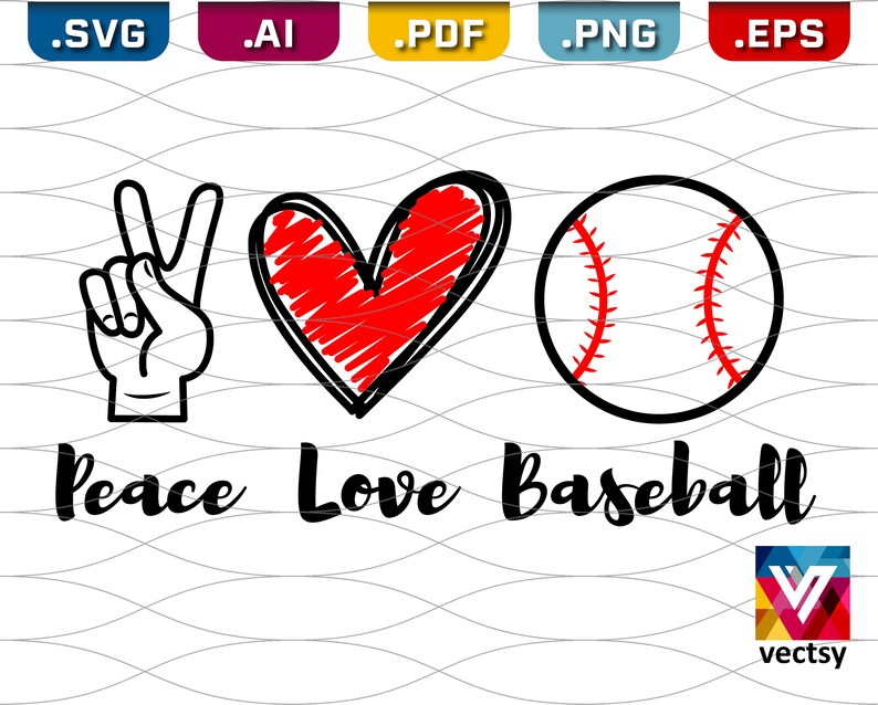 Download Peace Love Baseball svg Baseball png Baseball Shirt | Etsy