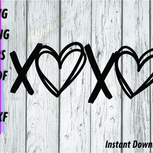 XOXO SVG - Valentines Clipart - Hugs and Kisses Télécharger - xoxo - Love DXF