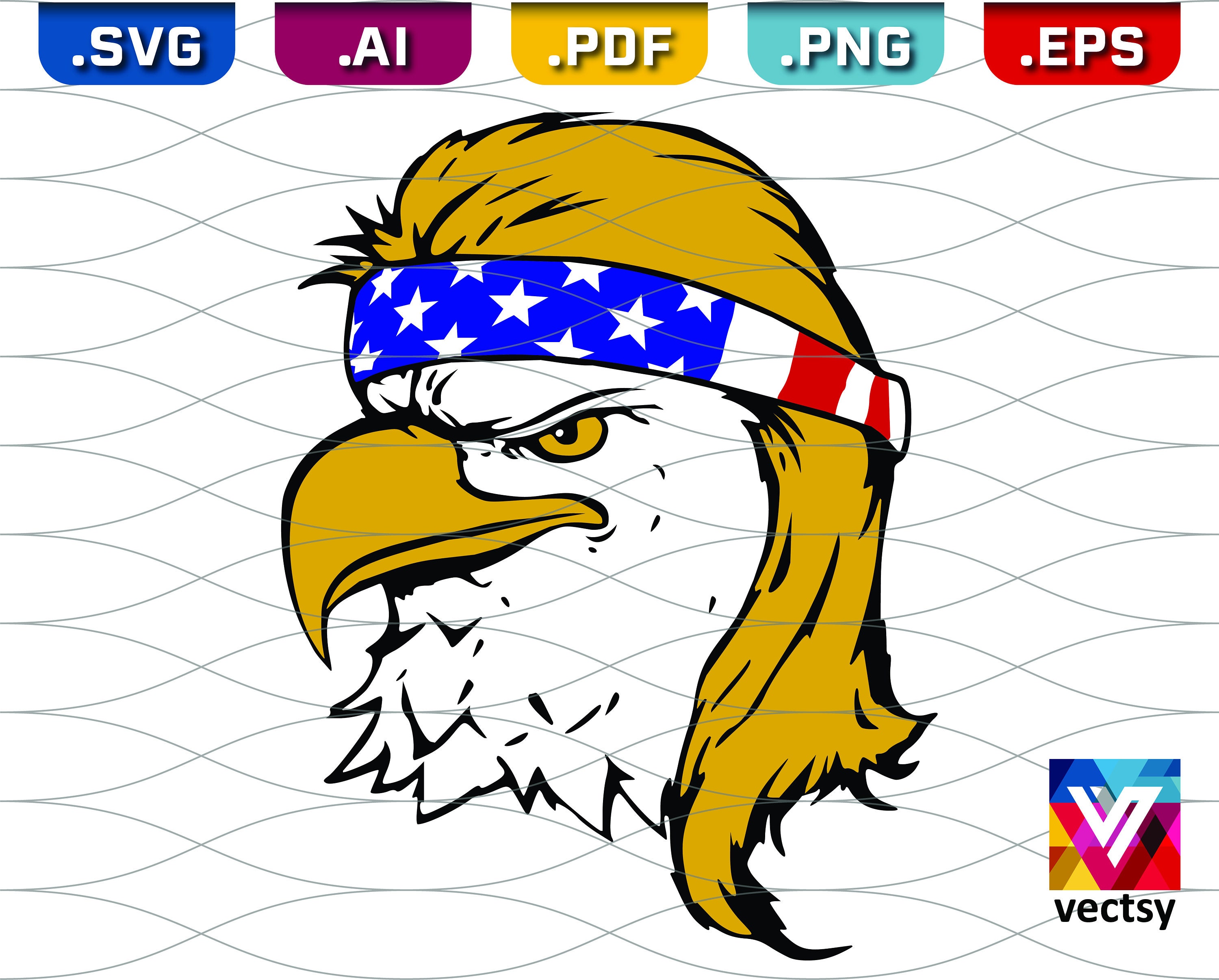 Bald Eagle with Mullet SVG Redneck Eagle Merica 4th of | Etsy