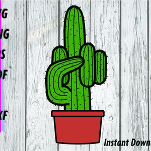 Cactus SVG - Middle Finger SVG - Succulent Fucculent Clipart - Middle finger Cactus