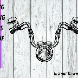 Moto HandlebarS SVG - Moto Front View Clipart - Bike Biker Chopper