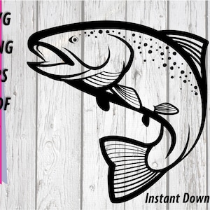Trout Fishing SVG - Clipart - Brown Trout, Rainbow Trout Decal Cut File