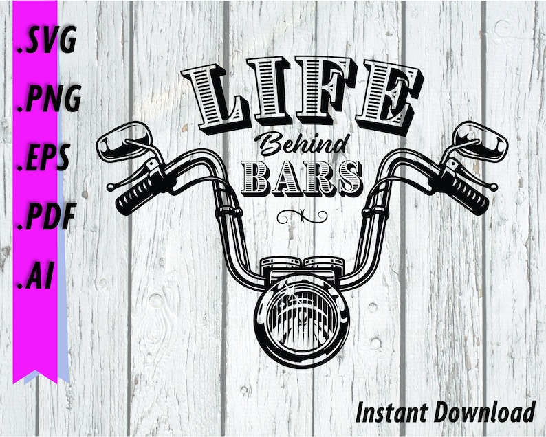 Download Life Behind Bars SVG Motorcycle Clipart Biker Decal Cut | Etsy