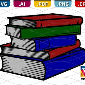 Stack of Books SVG - Book Clipart, Library SVG