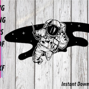Astronaut SVG - Space Clipart - Astronaut im Weltraum Clipart