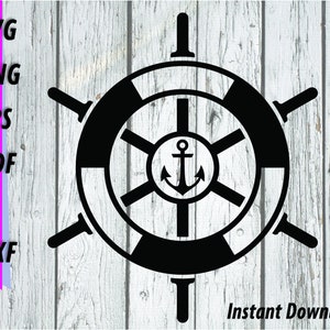 Ship Wheel SVG - Boat Wheel and Anchor - Nautical Clipart - Stern Wheel - Cruise ship Clipart