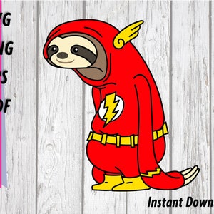 Flash Sloth SVG - Lightning Fast Sloth Clipart - Funny Sloth