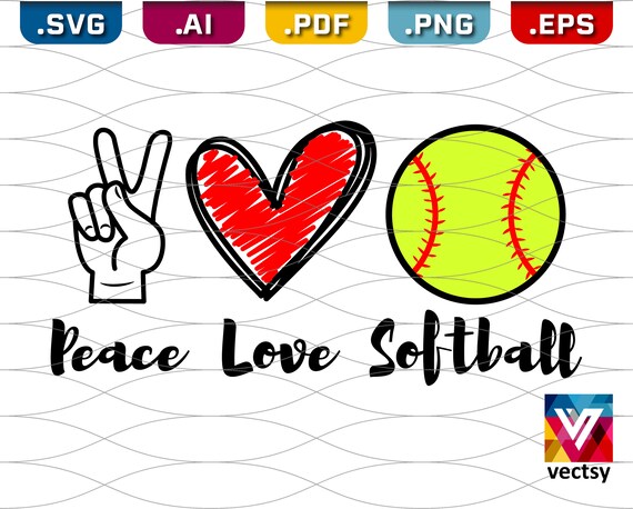 Free Free 225 Peace Love Softball Svg SVG PNG EPS DXF File