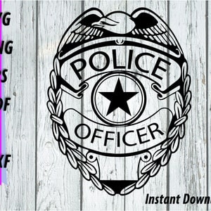 Police Badge SVG - Police Officer DXF - Blue Lives Matter - Thin Blue Line