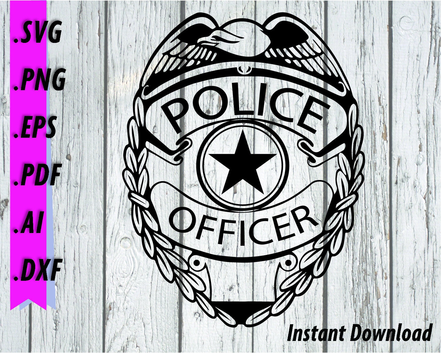 free police badge clipart