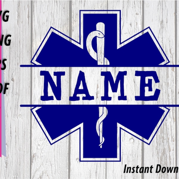 Paramedic EMS svg - Star of Life Monogram - Medic SVG - png - eps - pdf - ai