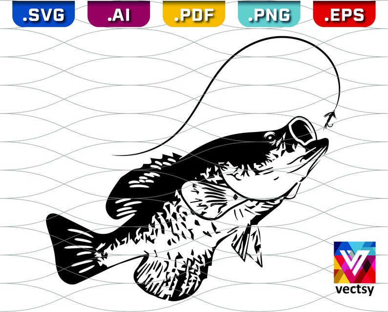 Download Crappie Fishing SVG Crappie atacando Fly Clipart | Etsy