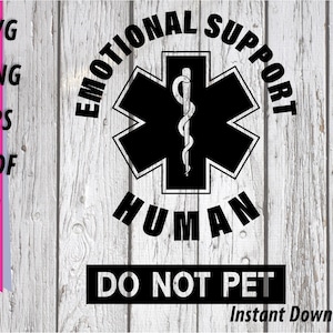 Apoyo emocional SVG humano - No acariciar - Disfraz de Halloween Camisa médica divertida, Conciencia mental, Depresión por TEPT
