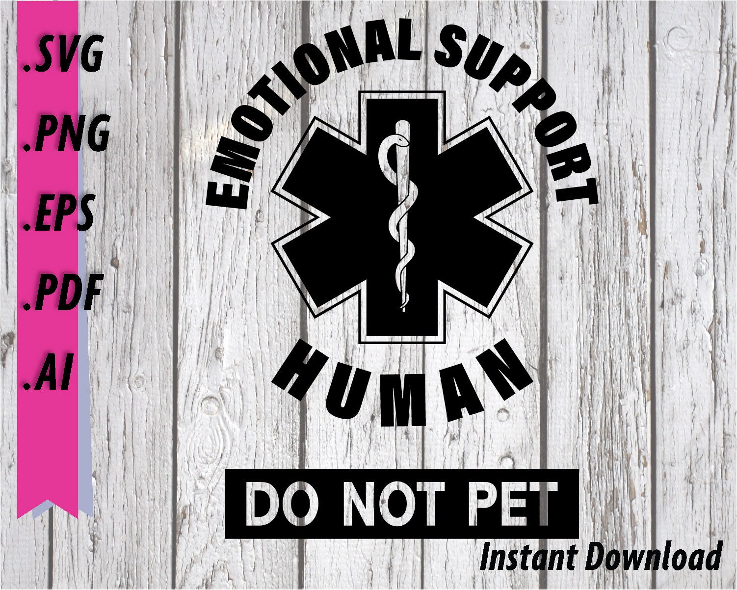 Emotional Support HUMAN Do Not Pet Funny Morale Patch