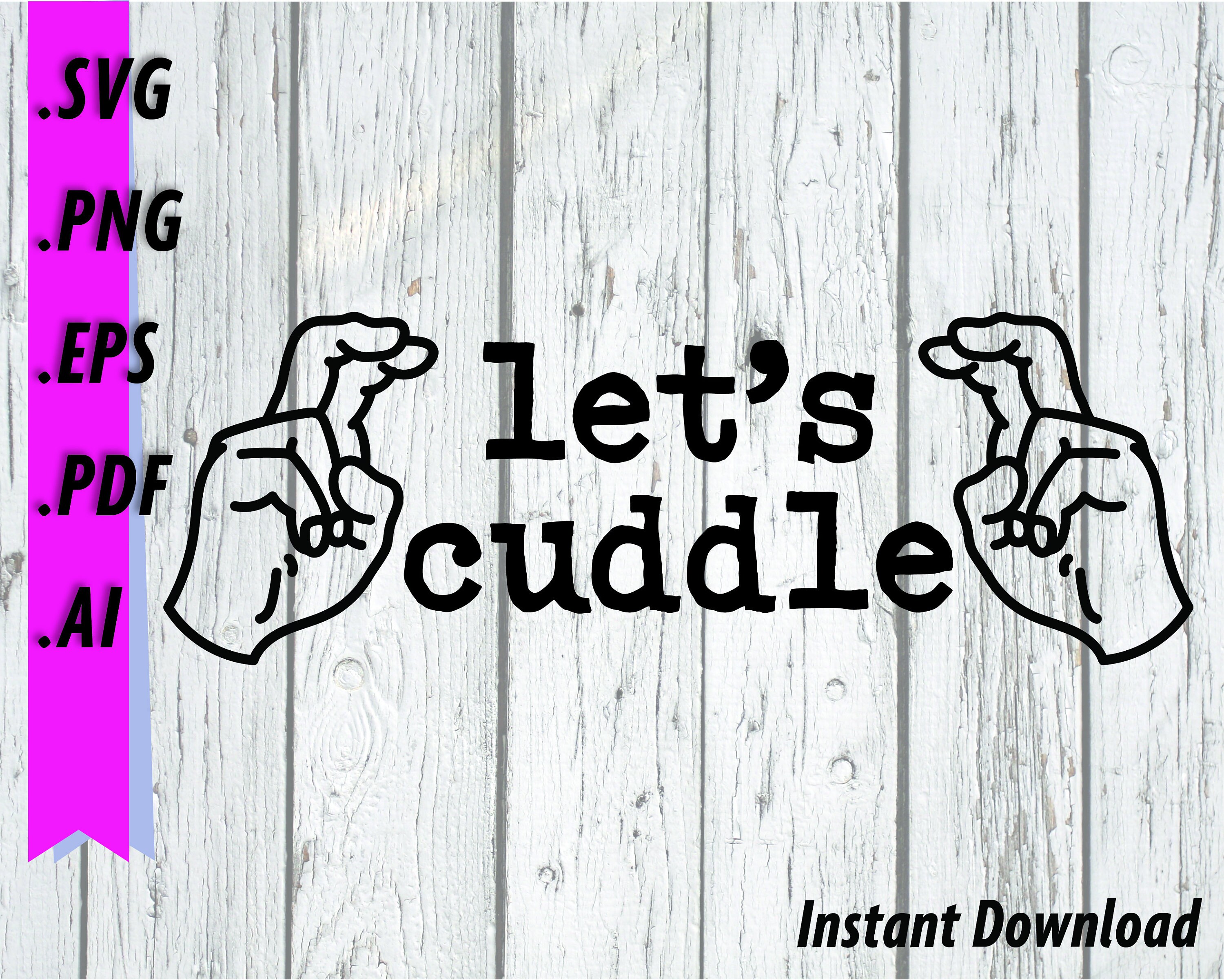 Lets Cuddle SVG Lets Cuddle in Quotations Air Quote | Etsy
