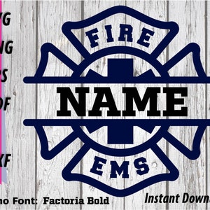Incendie EMS Monogram SVG - Fire Medical clipart, Florian Maltese Cross, Pompier, Pompiers, Clipart paramédical