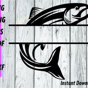 Zalm SVG - Vis Monogram - Vis Naamplaat - Pink Sockeye Chinook Zalm Download