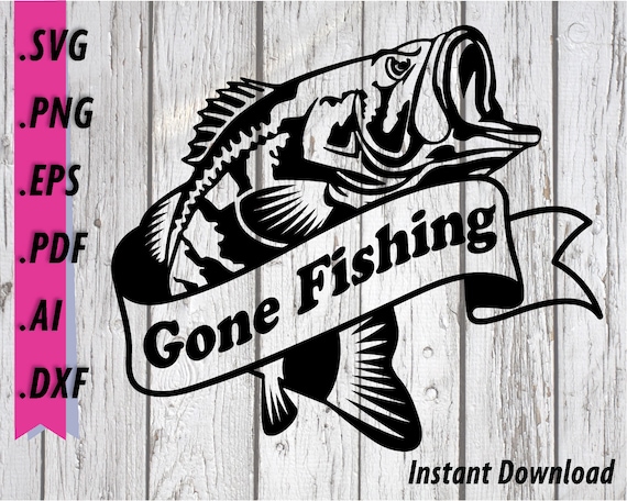 Gone Fishing SVG - Gone Fishing Sign / Window Decal Clipart