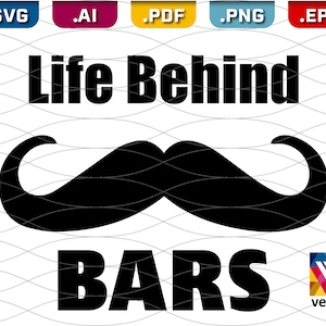 Leben hinter Bars SVG - Lenker Schnurrbart Clipart