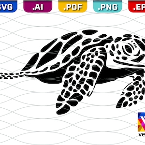 Meeresschildkröte DXF SVG - Silhouette Meeresschildkröte Clipart - Meeresschildkröte geschnitten Datei