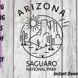 Saguaro National Park SVG - Simplistisch Design, Single Line Weight design - Minimalistisch