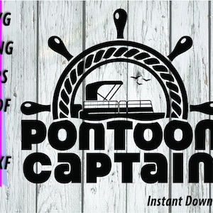 Pontoon Captain SVG - Pontoon Clipart, boat wheel, Island Beach, captain SVG