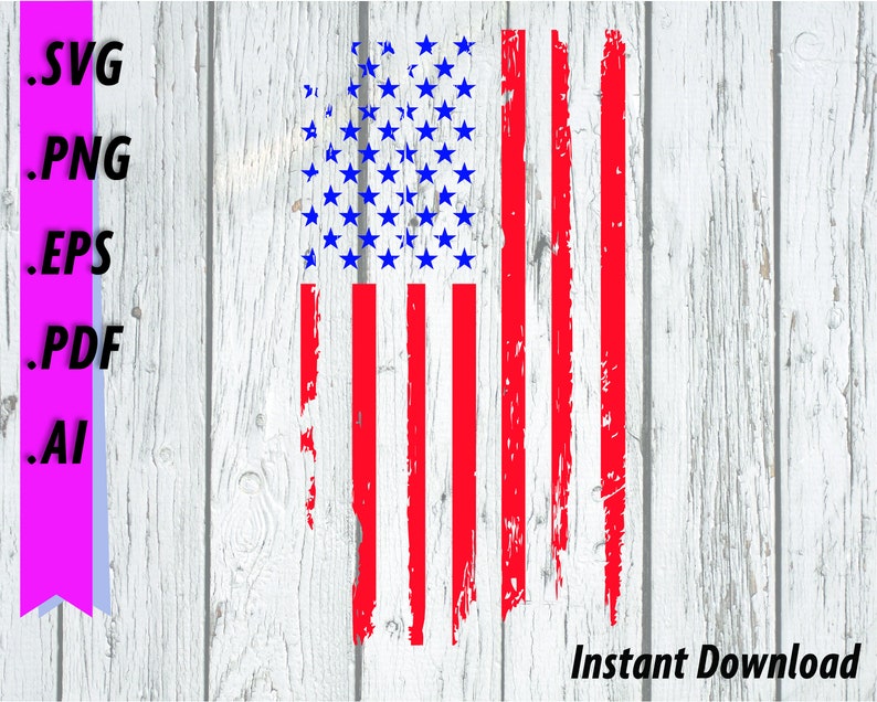 Distressed USA Flag Svg American Flag Clipart Faded - Etsy